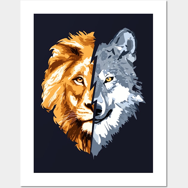 Wolf vs Lion Wall Art by VanHand